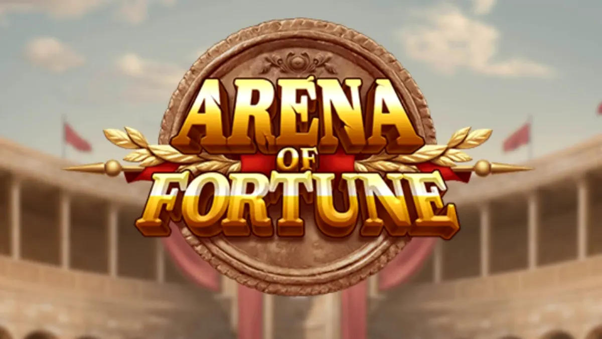 Interface do jogo de slot Arena of Fortune com temática de gladiador